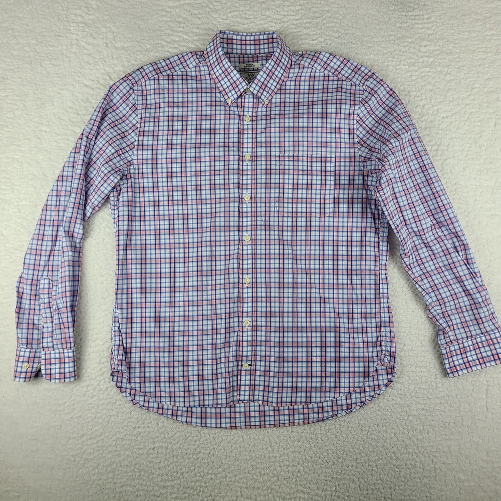 Jos A Bank 1905 Dress Shirt Mens XL Blue Red‎ Tailored Brrr Comfort Button Up